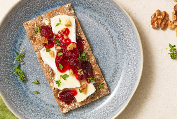 Wasa with Brie Cranberry & Walnuts